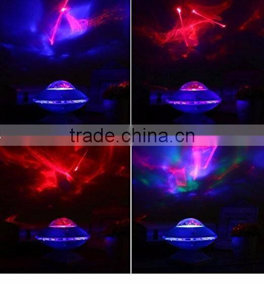 Hot Sale UFO Aurora Music Night Light Projector, Atmosphere Diamond Color Star Rotating Night Light Projector