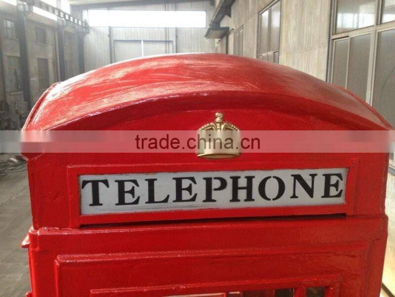 London Classical Public Steel Telephone Booth / Cast Iron Telephone Booth