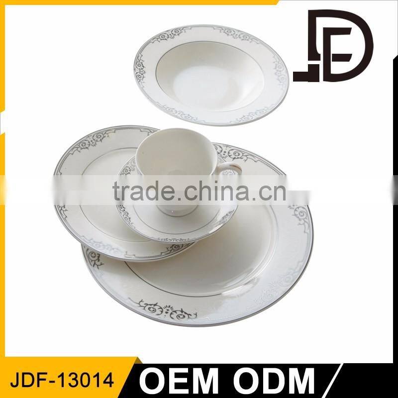 royal fine 18pieces ceremic gold plated used restaurant dinnerware