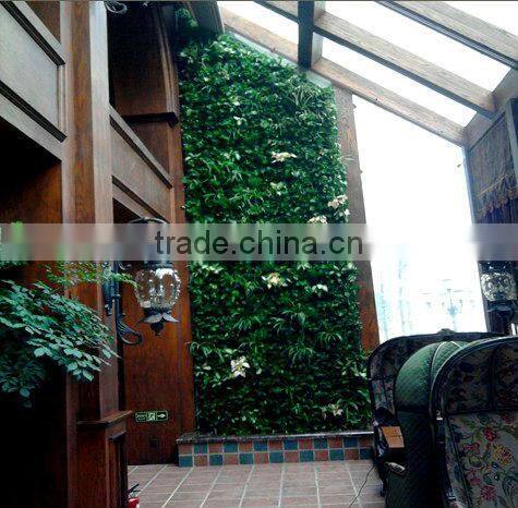 plastic plant wall with leaves/flowers/grass