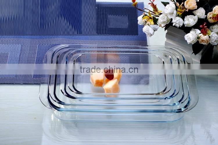 3.5L large transparent heat resistant microwave oven glass plate for baking