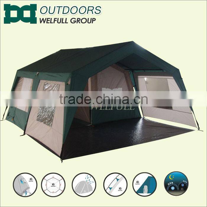 Rainproof wind resistant family camping tents