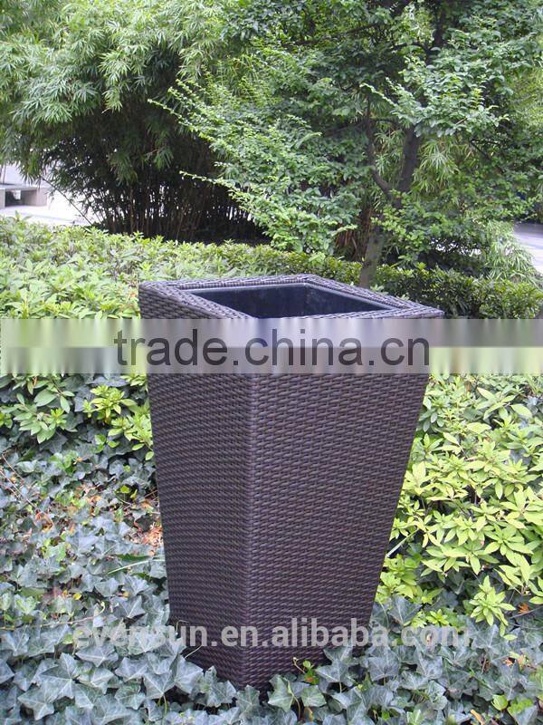 rattan flower pot garden