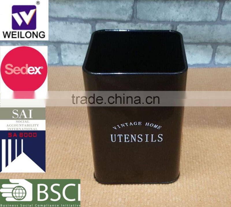 Galvanized Kitchen Utensil Holder