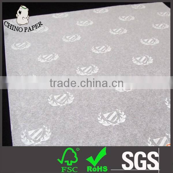 White logo printed on white tissue paper for luxury gift wrapping
