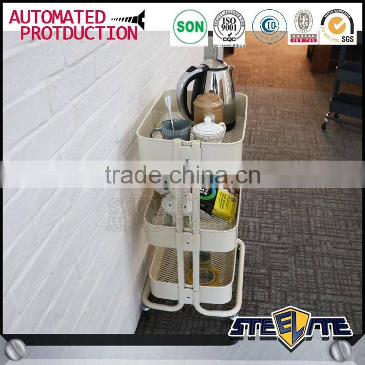 Stainless steel rolling kitchen trolley cart with wheels