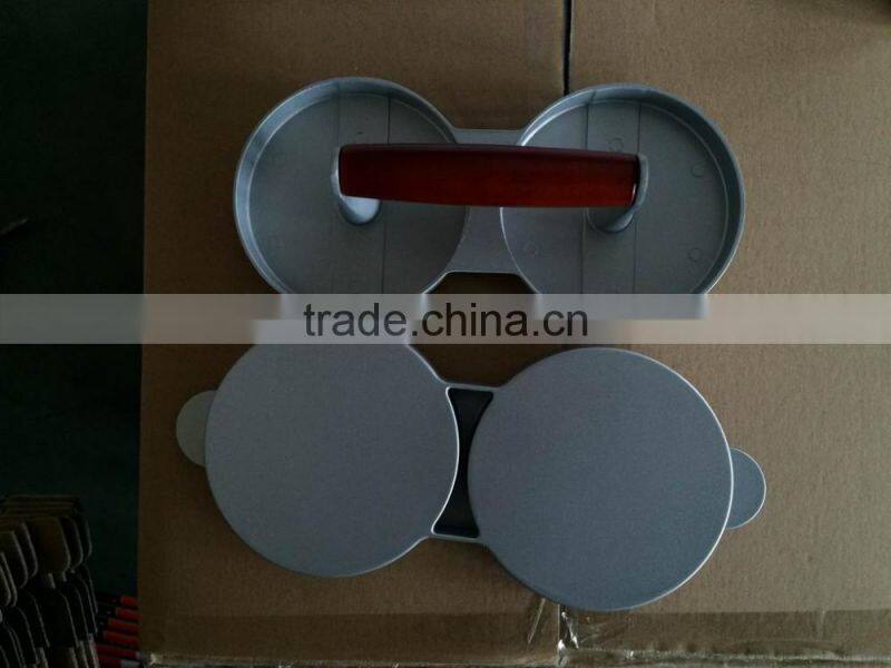 aluminum die casting wooden handle LFGB meat pizza stuffed hamburger patty maker with wax disc paper