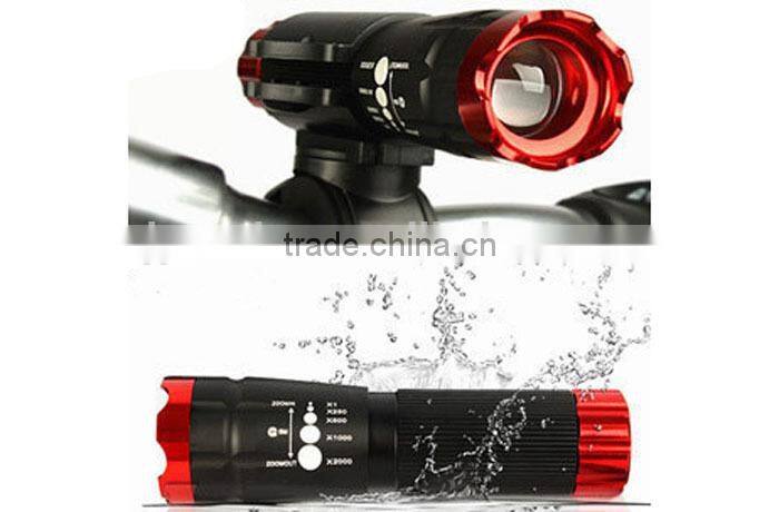 Bicycle dazzle colour rotating zoom Q5 strong light flashlight
