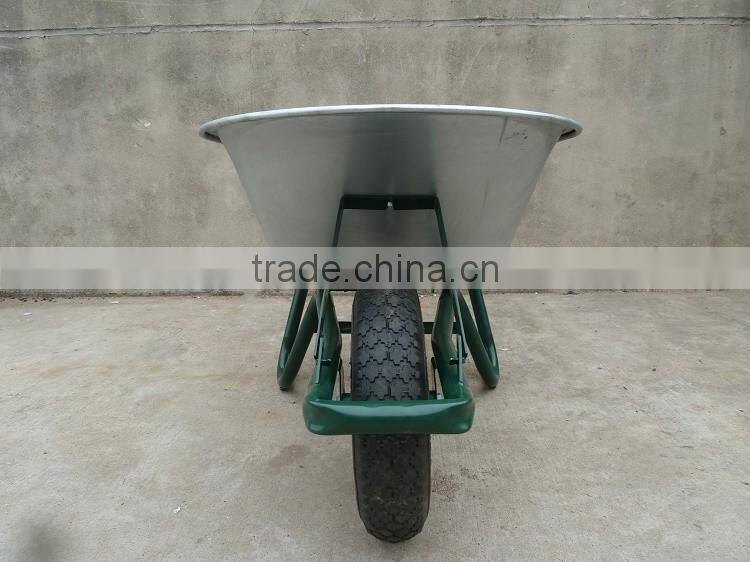 2016 hot selling one wheel zined wheelbarrow for wholesale export