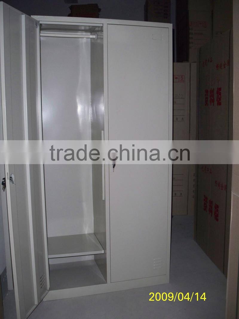 High quality cold rolled steel two-door locker/closet/ wardrobe for storgae