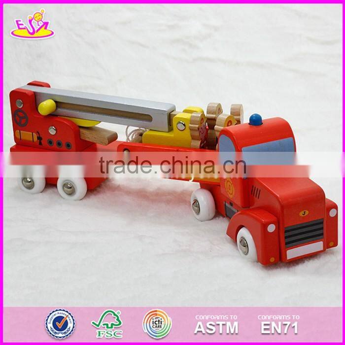 2017 New design wooden engineering car toys for 5 year old boys W04A288