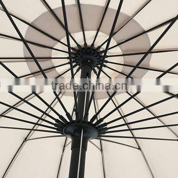 Outdoor 9FT Tan Garden Market Fiberglass Umbrella
