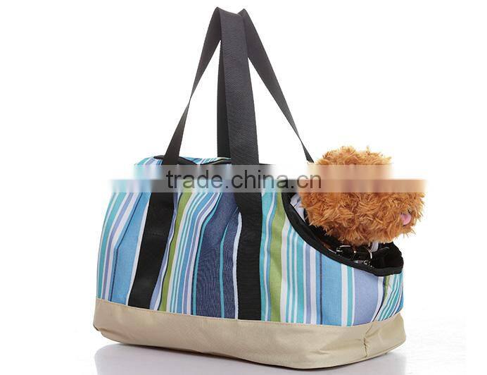 2015 Fashion stripe handle dog carrier handbag