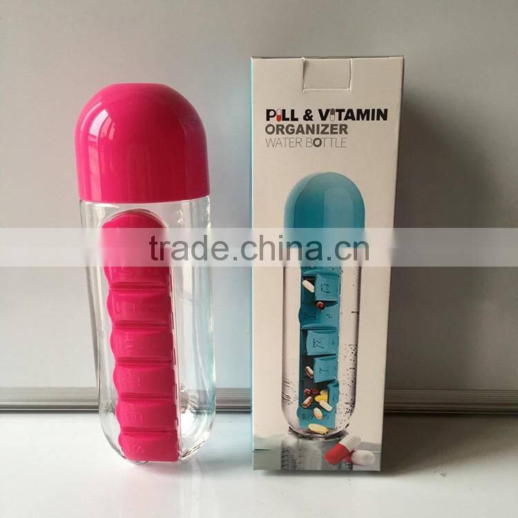 New Creative Daily Pill Box Organizer bottle outdoor travel water bottle