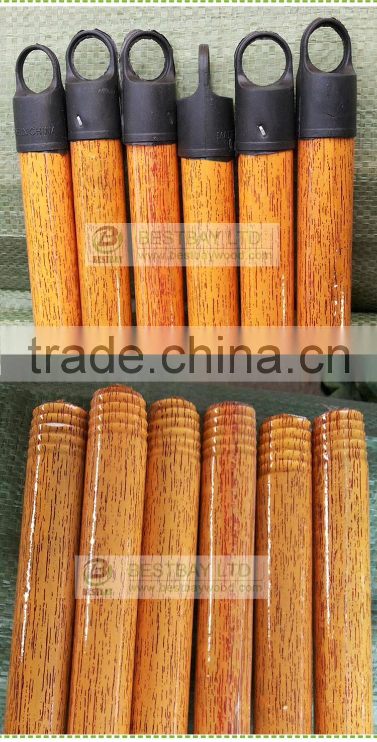 120*2.2 cm PVC coated wooden broom handle with Italian thread/long handle cleaning brush