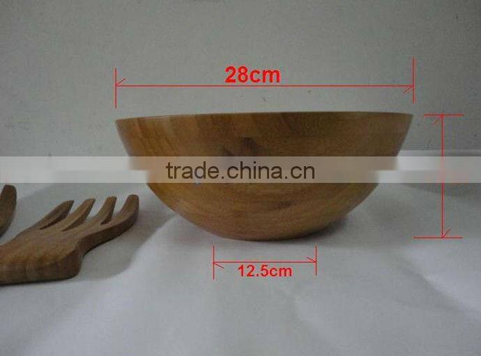 Good Selling Bamboo salad bowl with salad servers