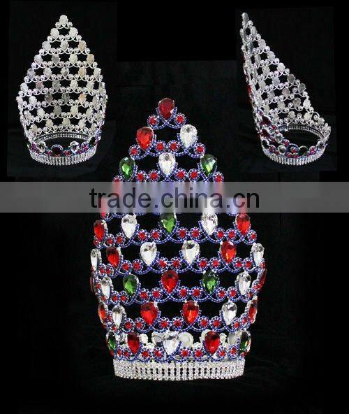 Crystal Fashion Wedding Crowns Headband In Green And Red Color