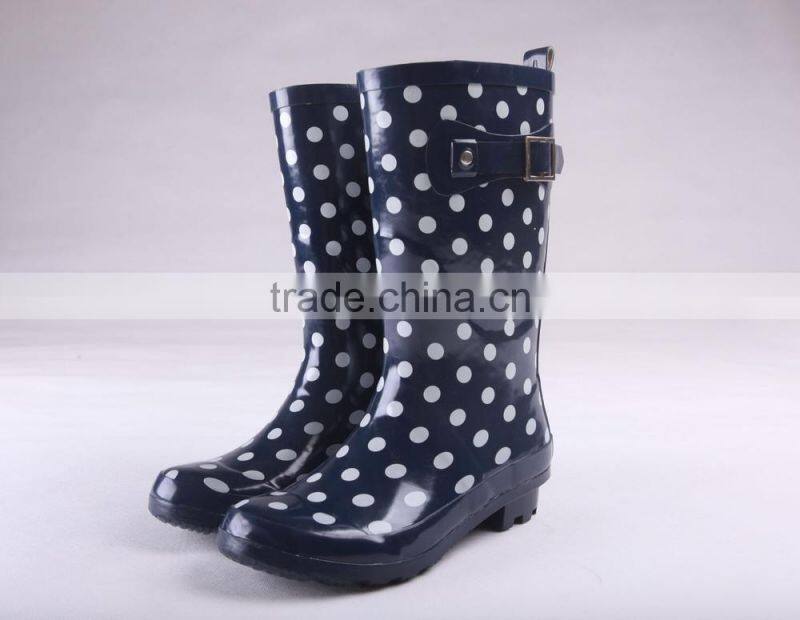 beautiful woman rubber rain boots