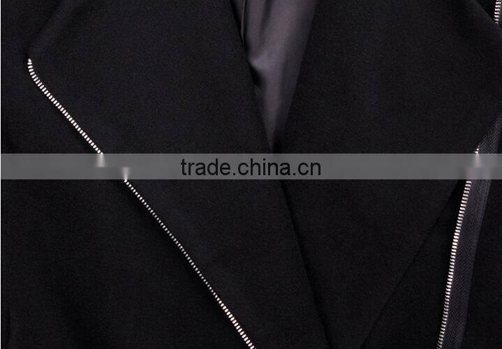 latest ladies quality overcoat jasper wool/polyester factory wholesale woman coat