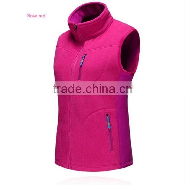 beautiful women red fur vest,women fabric vest for keep warm, fashion sports casaul red polar feelce for women