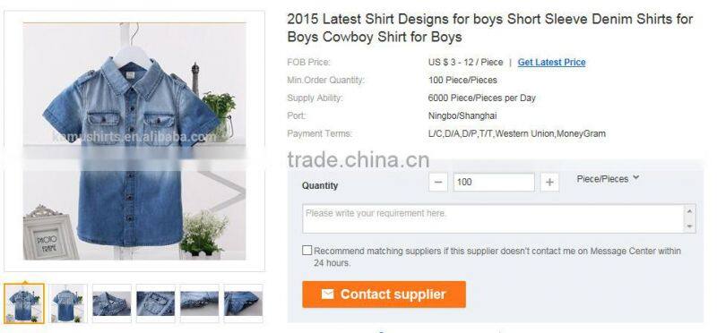 Men's Printed Denim Shirts Short Sleeve Denim Shirt For Men Washed Denim Casual Shirt