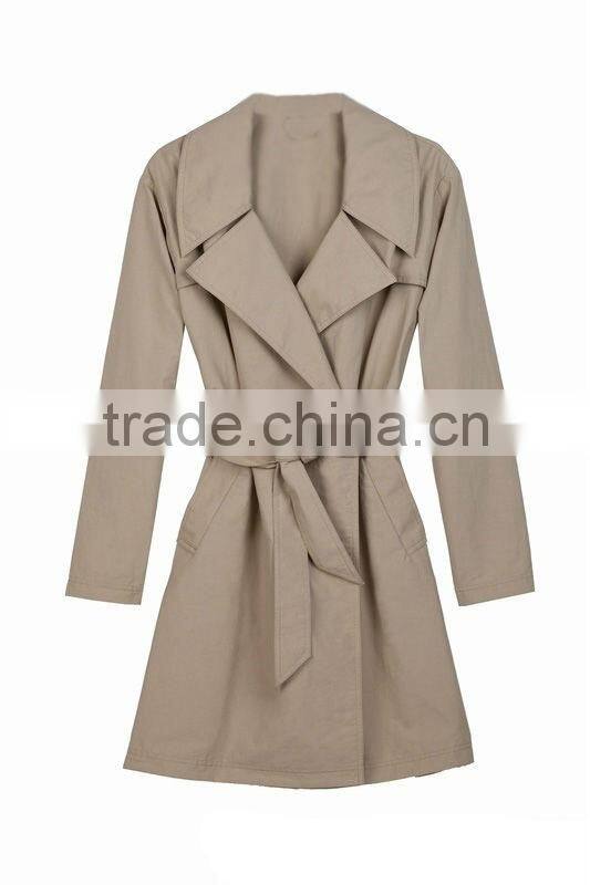 Ladies High Fashion Design Long Style V neck Long Sleeves Coats And Jackets Women