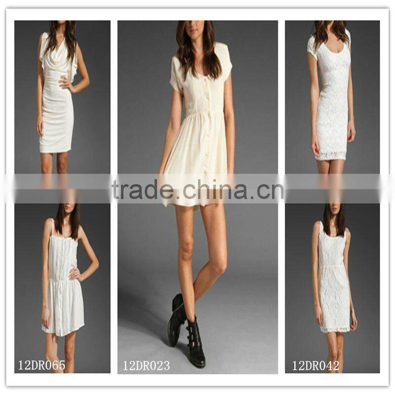 8DR457 lady's chiffon printed dress