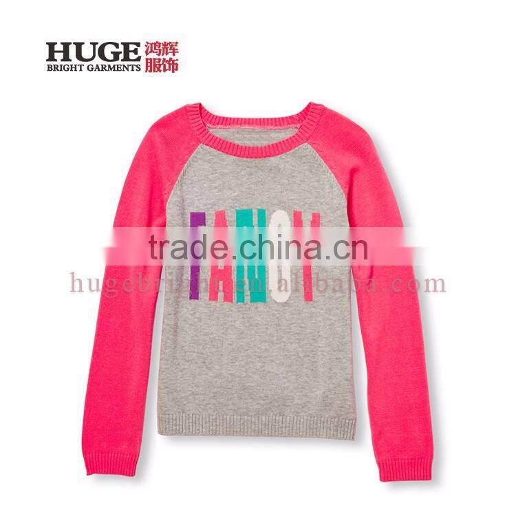 Graphic Design At Front Pullover Knitted Sweaters For Kids