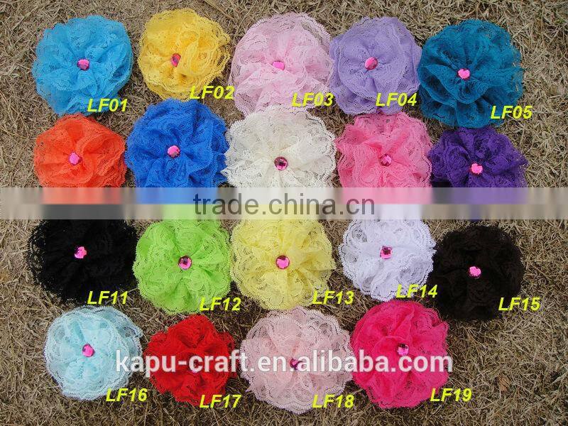 Fancy pink flower lace artificial vintage lace flowers handmade