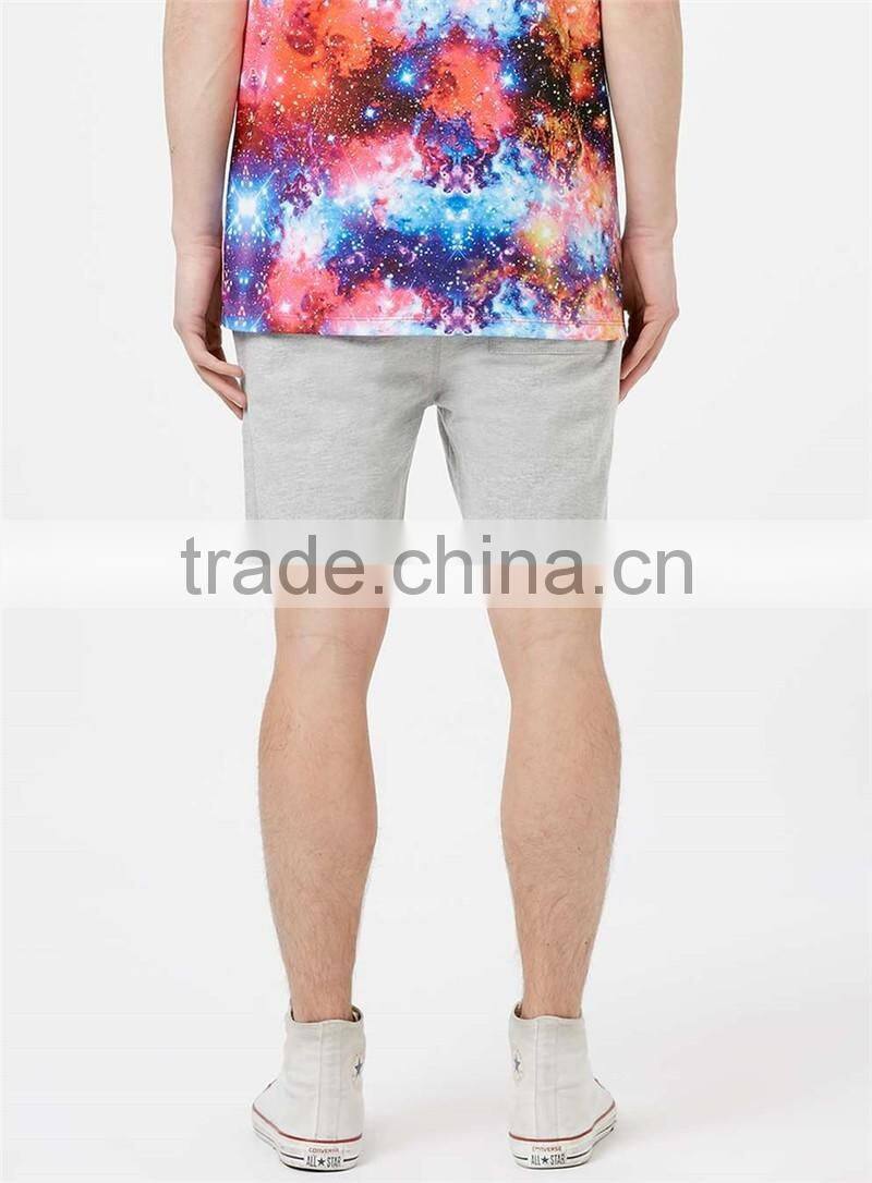 MGOO Hot Sale Raw Hem Sport Shorts Mens French Terry Cotton Shorts Plain Side Pockets Sweat Pants