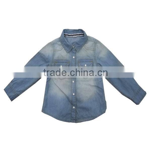 Competitive price good quality factory outlets children denim shirts