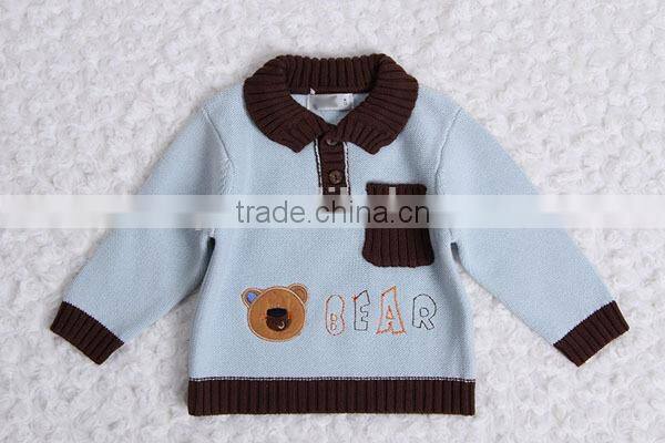 Trim contrast color knitwear modern poloshirt collar sweater pullover