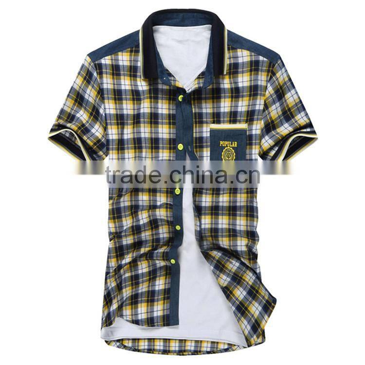 2015 100%cotton men fit business plaid dress shirt, striped shirt, gypsy shirt