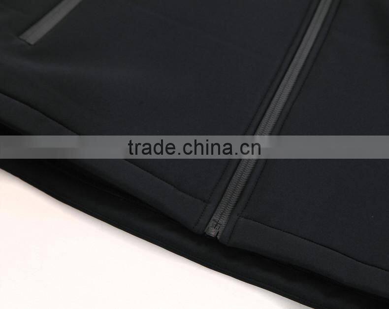 Zipper Custom Black Softshell Jacket Men Waterproof Taped