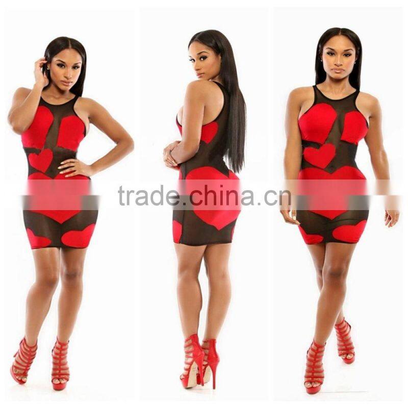 2016 wholesale Latest Design V-neck Sleeveless Long Beaded Pink Chiffon Party Dress