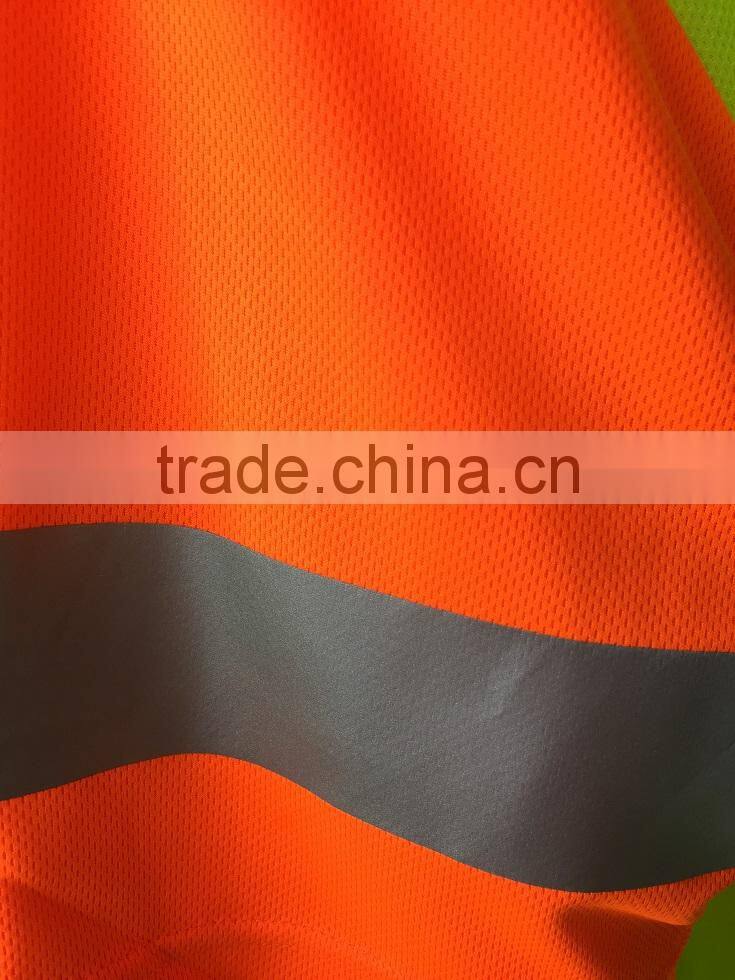 ANSI 100% polyester hi vis safety contrast T-shirt with 3M reflective tapes