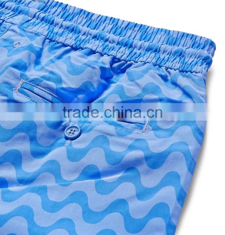Custmize your own design drawstring waistband slim-fit short-length printed men swimming short