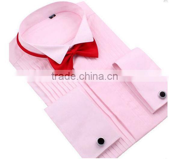 new men's wing collar white tuxedo dress shirt with french cuffs