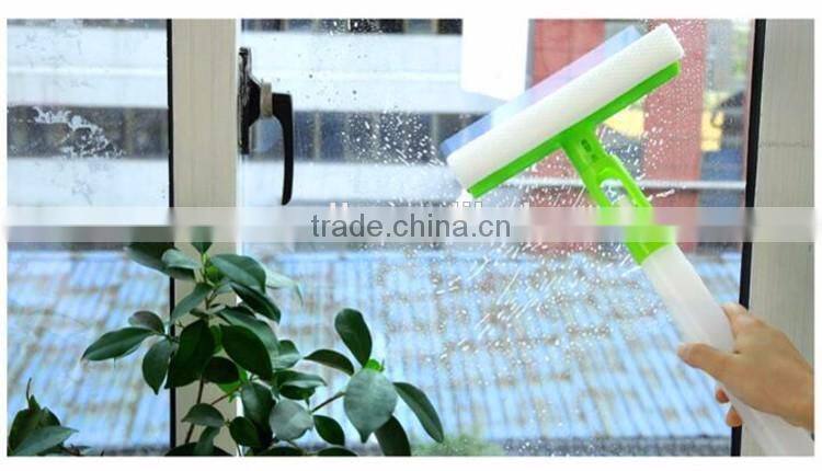 3 in 1 spray window squeegee with sponge and rubber, window cleaner, glass window cleaning wiper