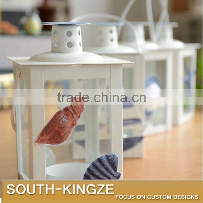 Europe Ocean Style Fish, Starfish, Sailing Boat Cube Glass Candle Holder