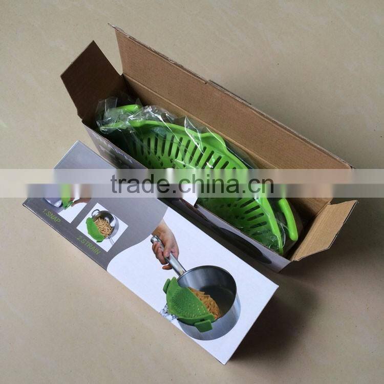 Hot Sale Clip-on Silicone Strainer,Universal Size Fits Most Pans