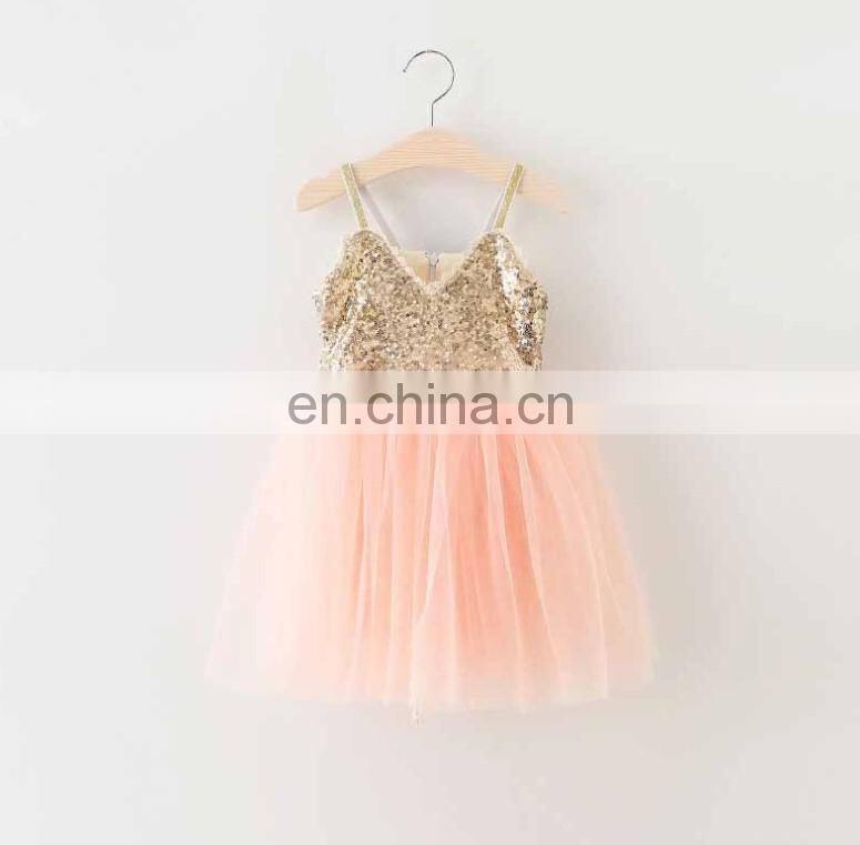 Gold Sequin Flower Girl Dress Blush Rustic Slip Tulle Dress Birthday Wear Peach Pageant Outfit