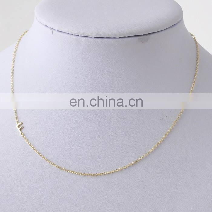 Personalized Sideways cute with baby's Initial Necklace - Silver