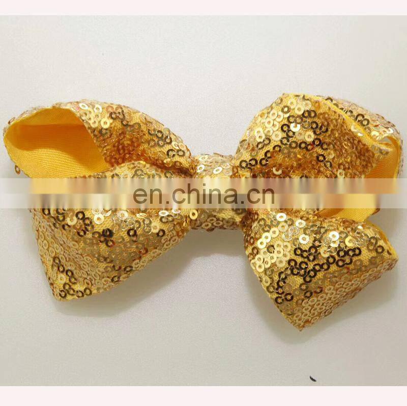 Hot sale big bow with Metal Hair Clips 12cm sequin bow alligator Clips for kids