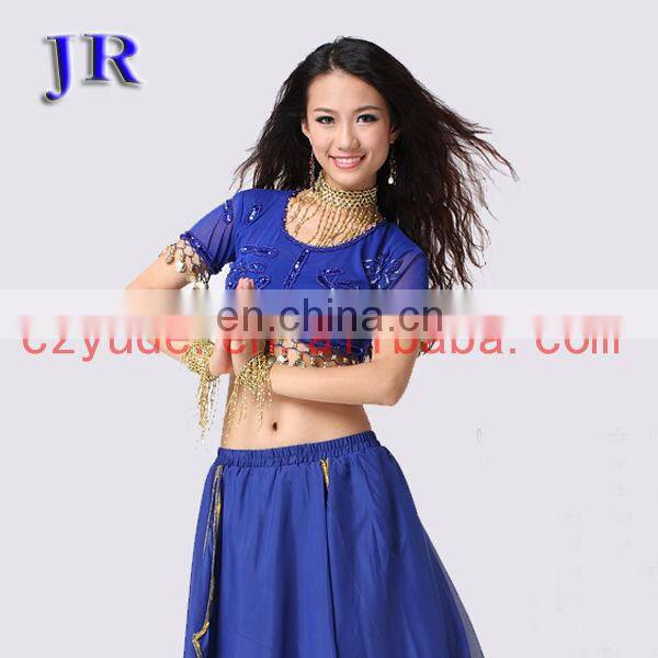 Egyptian style hanging coins belly dance costume top for women S-3008#