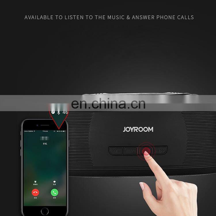 JOYROOM JR-M01 Double Horn Desktop Stereo Speaker with Built-in MIC, Support Hands-free Calls & TF Card & AUX IN & FM,