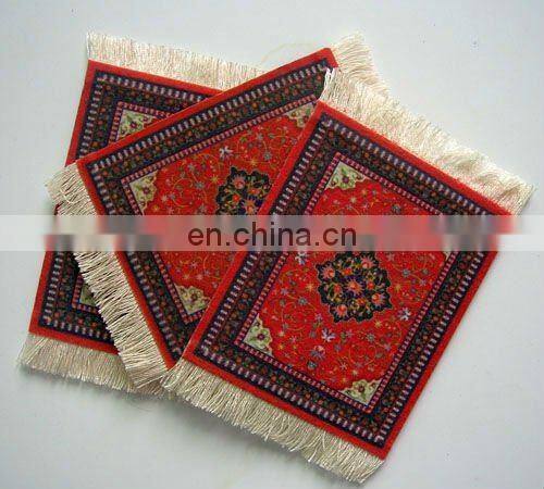 woven rug coaster material with rubber