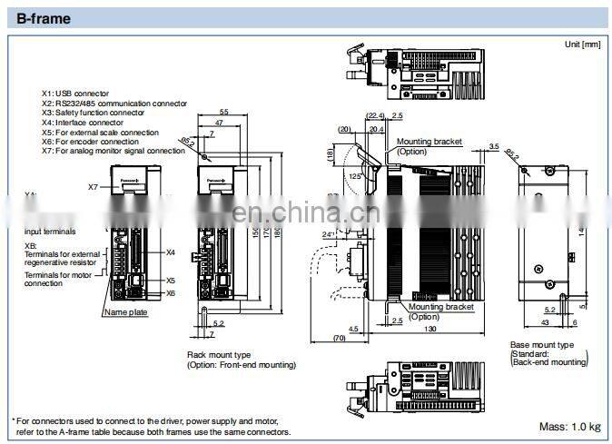 CNC Router AC Servo Motor Panasonic 400w MBDKT2510E Drive