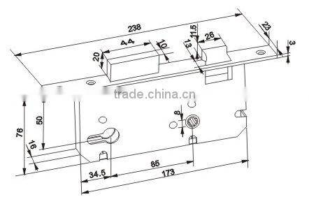 TRUST High Security Mortise with PB Finish 85X50mm lock body