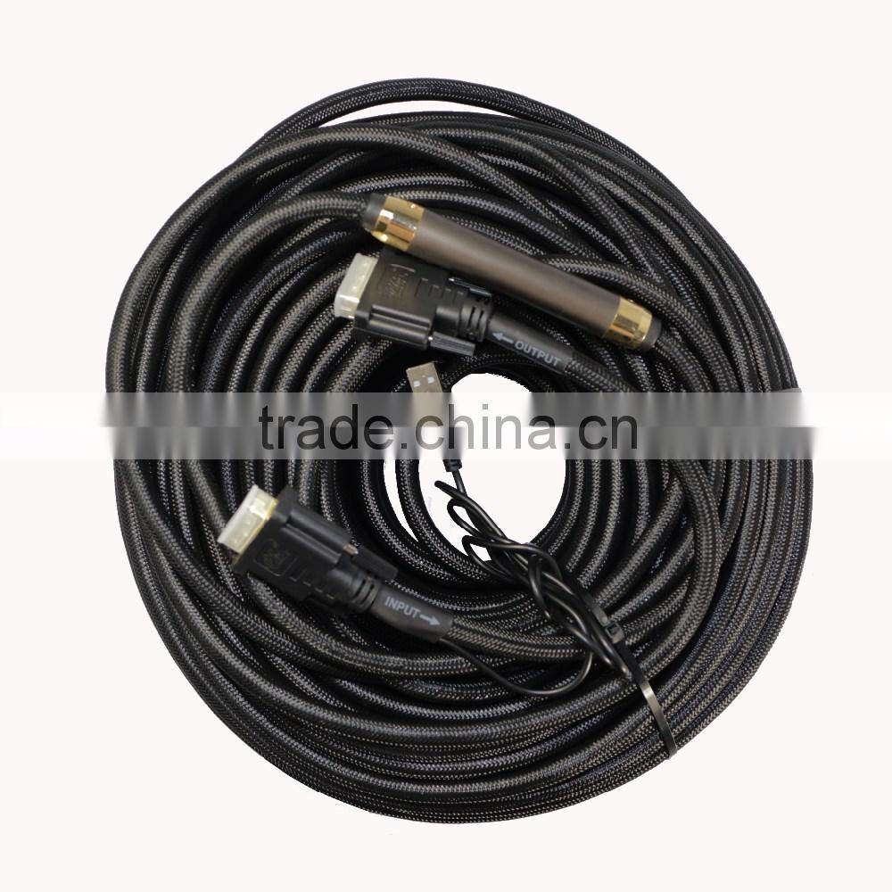 80M NYLON BRAIDED 24+1PIN M TO M DVI-D CABLE WITH USB ADN CHIP SET